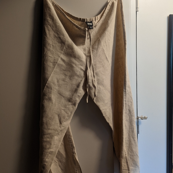 Oatmeal Linen Pants - Picture 1 of 4